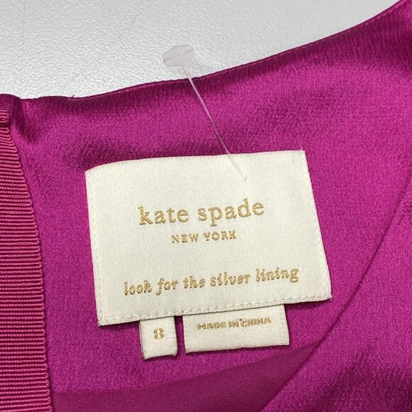NEW KATE SPADE Amelia Take A Bow Dress Magenta Gerbera Pink Size 8 NWT - Picture 7 of 12